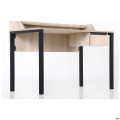 Стол компьютерный Pluto Top SH (1380х600х750) Дуб Эндгрейн/Черный графит  AMF