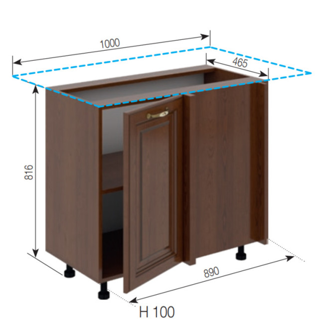 Кухонная секция нижняя Н 100 Роксана Мир мебели 