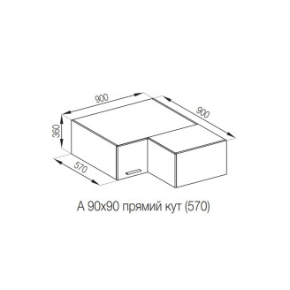 Кухонная секция антресоль А 90х90 кут прямий (570) Бьянка Мир мебели 