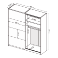 Шкаф-купе с зеркалом 2,0*2,4 Асти / Asti Глянец Белый - Дуб Крафт MiroMark AS-86-WB