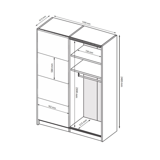 Шкаф-купе с зеркалом 1,5х2,4 Лори / Lory Глянец Кашемир MiroMark LR-84-GC Шкаф-купе с зеркалом 1,5х2,4 Лори / Lory Глянец Кашемир MiroMark LR-84-GC