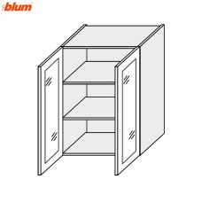 Кухонна секція Вінтаж верхня 80В/720 2дв Вітрина Pro Blum VN-487W/9003 MiroMark