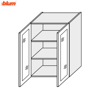 Кухонна секція Вінтаж верхня 80В/720 2дв Вітрина Pro Blum VN-487W/9003 MiroMark