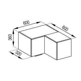 Кухонная секция антресоль А 60х60 кут прямий (320) Милана Мир мебели