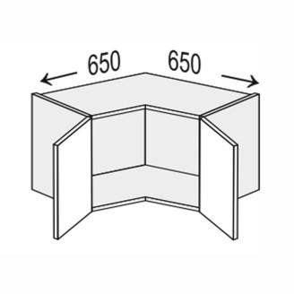 Кухонная секция Лео верхняя угол В 45° 650х650/450 2дв LE-390W/06 MiroMark