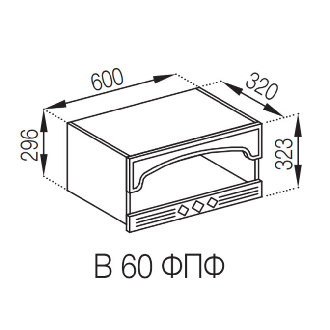 Кухонна секція верхня В 60 ФПФ Валенсія Світ меблів