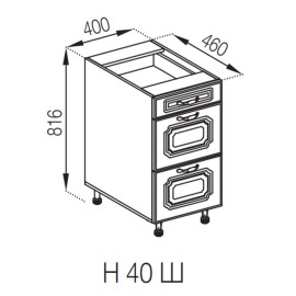 Кухонна секція нижня Н 40Ш LUX Валенсія Світ меблів 