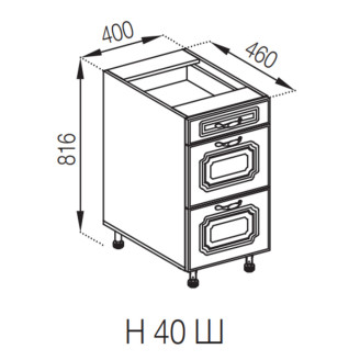 Кухонна секція нижня Н 40Ш LUX Валенсія Світ меблів 
