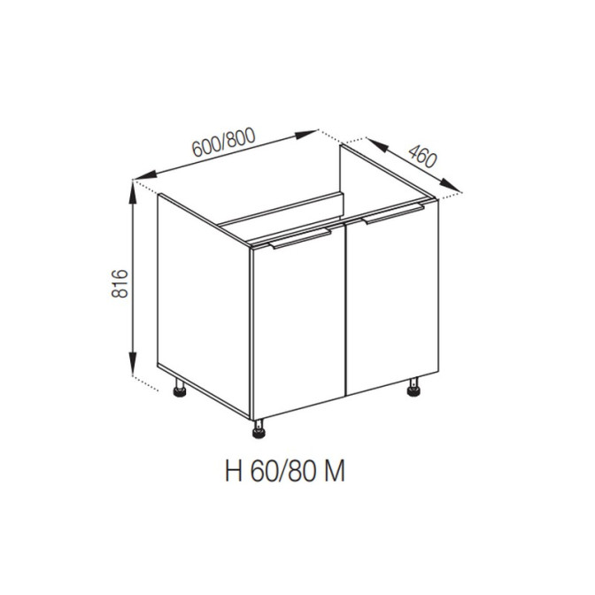 Кухонная секция нижняя Н 60М Милана Мир мебели 