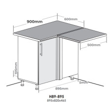 Кухонна секція Н89-895 нижня 895 кут 90