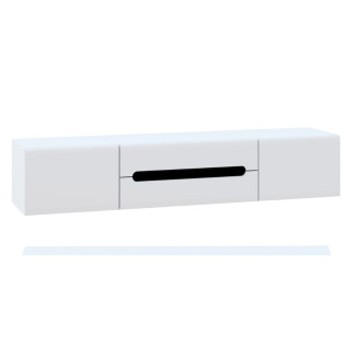 Тумба під ТВ навісна Глянець Білий / Чорний Б'янко Світ Меблів