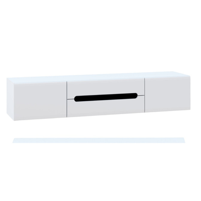 Тумба під ТВ навісна Глянець Білий / Чорний Б'янко Світ Меблів