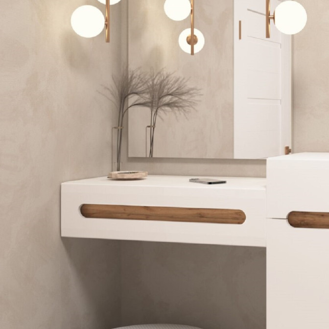 Столик туалетний Глянець Білий / Дуб Аппалачі Б'янко Світ Меблів 