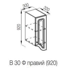Кухонна секція верхня В 30 Ф (h-920) Валенсія Світ меблів