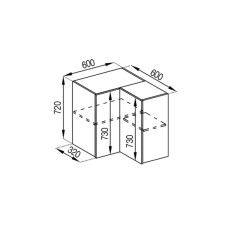 Кухонная секция верхняя 60*60 кут прямий Доминика Мир мебели 