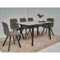 Керамический стол TM-76 калакатта мрамор (серая керамика)  +  черный Vetro mebel