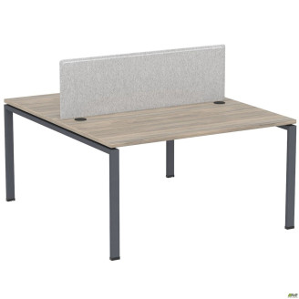 Рабочая станция с перегородкой SIG-163 (1187х1600х750) Черный граф/Вяз Либерти/Серый AMF