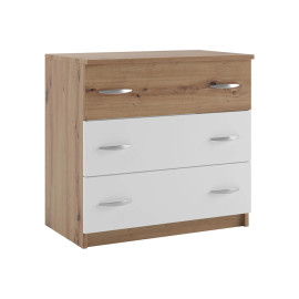 Комод Ким Дуб Артизан / Белый Мир Мебели