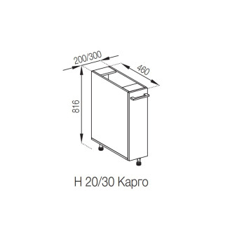 Кухонная секция нижняя Н 20 карго Марта Мир мебели 