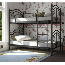 Кровать Двухъярусная Металлическая Диана 80х190 Черный Металл-Дизайн У-1