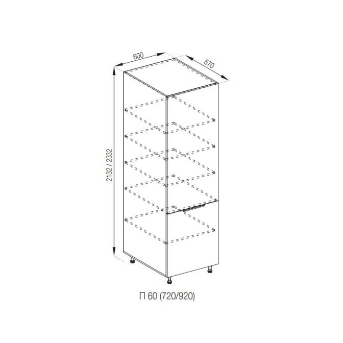 Кухонная секция пенал П 60 Алиса Мир мебели 