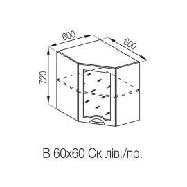 Кухонная секция верхняя 60*60Ск Адель Люкс Мир мебели 