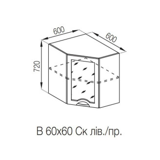 Кухонная секция верхняя 60*60Ск Адель Люкс Мир мебели 