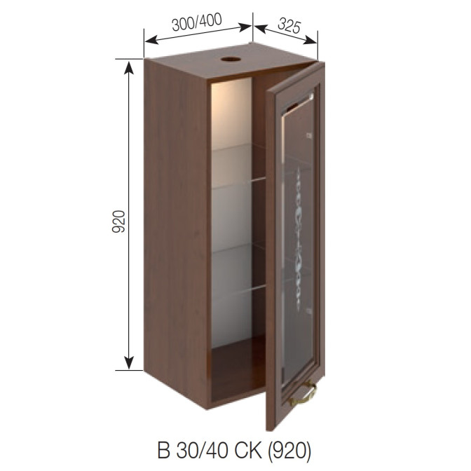 Кухонная секция верхняя В 30 Ск (h-920) Роксана Мир мебели