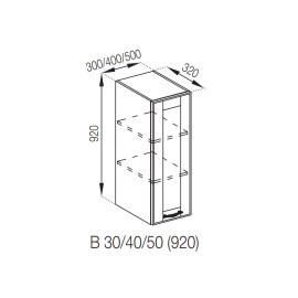 Кухонна секція верхня В 30 (h-920) Домініка Світ меблів 