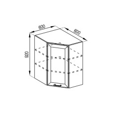 Кухонная секция верхняя 60*60 (h-920) Марго Мир мебели