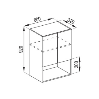 Кухонная секция верхняя В 60 2Д п/мікрохв. (920) Софи Мир мебели