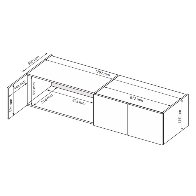 Антресоль 4Дв із дзеркалом Фемелі / Family Глянець Білий MiroMark FM-07-WB
