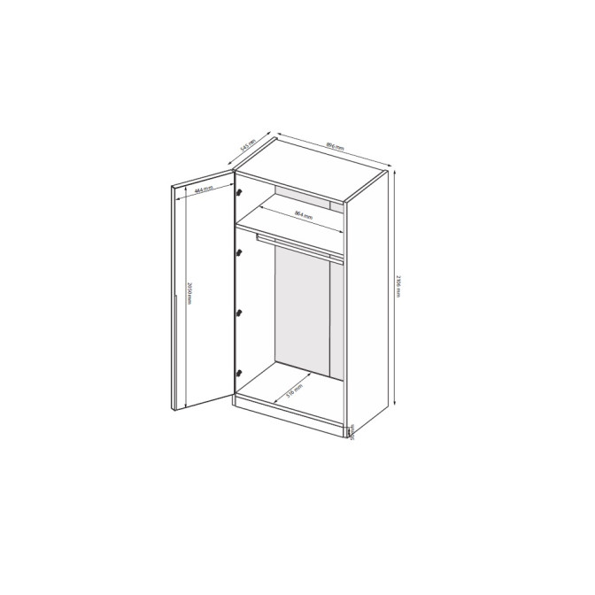 Шкаф 2Дв Тоффи / Toffee Супермат Тоффи - Орех Макадамия MiroMark TF-22-TF