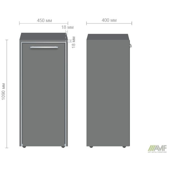 Пенал книжковий Онікс 450х400х1090 Дуб Цінамон AMF
