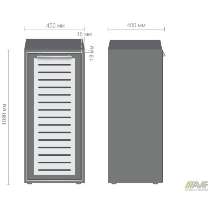 Пенал книжный Оникс 450х400х1090 Дуб Ценамон стекло AMF