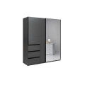 Шкаф-купе 1.75м 2Дв с зеркалом Вильма / Wilma Графит MiroMark WL-17-GT