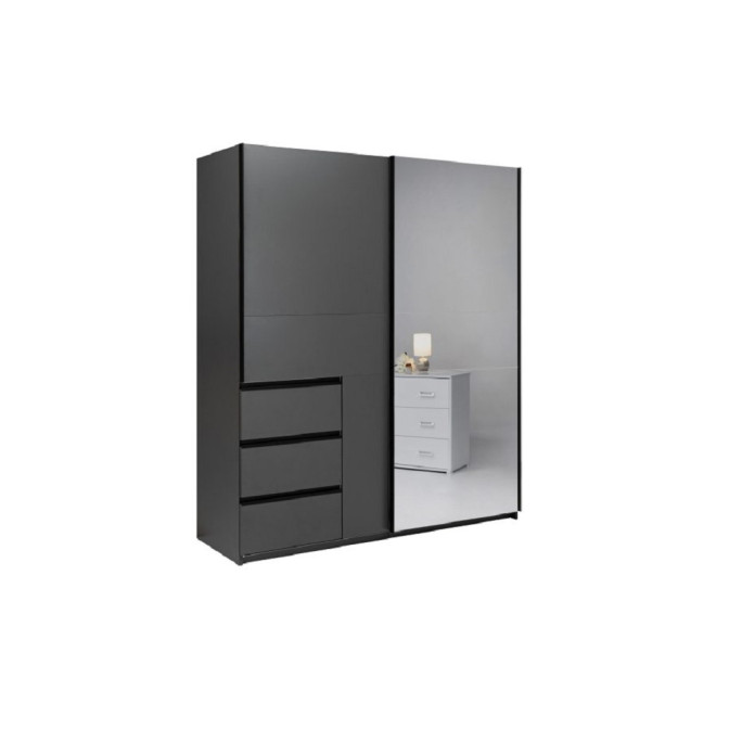 Шкаф-купе 1.75м 2Дв с зеркалом Вильма / Wilma Графит MiroMark WL-17-GT