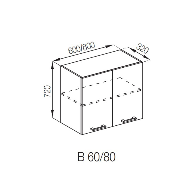 Кухонная секция верхняя В 80 Марта Мир мебели 