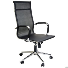 Крісло Slim Net HB Хром Tilt чорний AMF