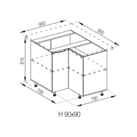 Кухонна секція нижня 90*90 Мілана Світ меблів