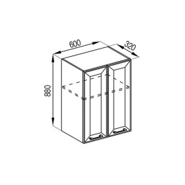 Кухонная секция верхняя В 60 під витяжку (h-920) Марго Мир мебели