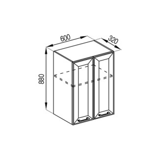 Кухонна секція верхня У 60 під витяжку (h-920) Марго Світ меблів Кухонна секція верхня У 60 під витяжку (h-920) Марго Світ меблів