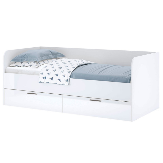 Кровать с каркасом 0,9х2,0 Хеппи / Happy Глянец Белый MiroMark HP-39-WB