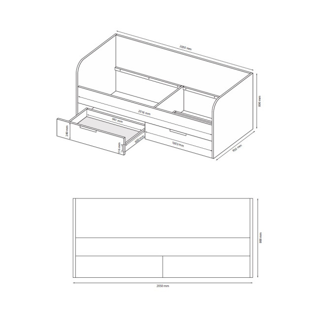 Кровать с каркасом 0,9х2,0 Хеппи / Happy Глянец Белый MiroMark HP-39-WB