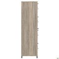 Шкаф Locker SIG - 605 (1450х550х1900мм) Черный графит / Вяз Либерти Дымчатый / Белый AMF