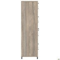 Шкаф Locker SIG - 605 - 1 (1850х550х1900мм) Черный графит / Вяз Либерти Дымчатый / Белый AMF