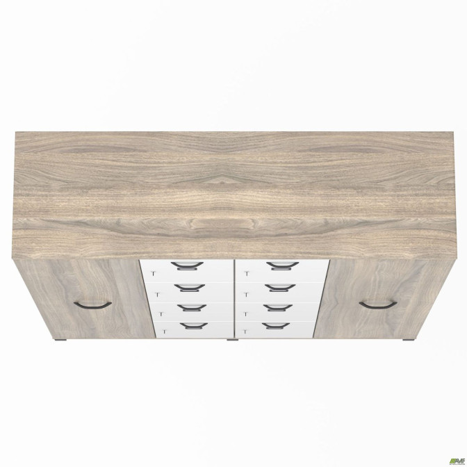 Шкаф Locker SIG - 605 - 1 (1850х550х1900мм) Черный графит / Вяз Либерти Дымчатый / Белый AMF