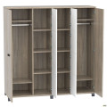 Шкаф Locker SIG - 605 - 1 (1850х550х1900мм) Черный графит / Вяз Либерти Дымчатый / Белый AMF
