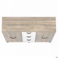 Шкаф Locker SIG - 606 (1450х420х1400мм) Черный графит / Вяз Либерти Дымчатый / Белый AMF