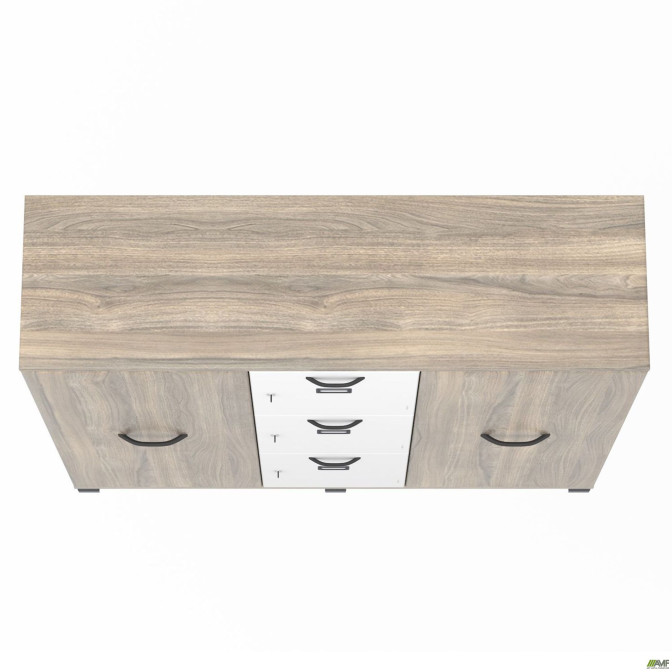 Шкаф Locker SIG - 606 (1450х420х1400мм) Черный графит / Вяз Либерти Дымчатый / Белый AMF